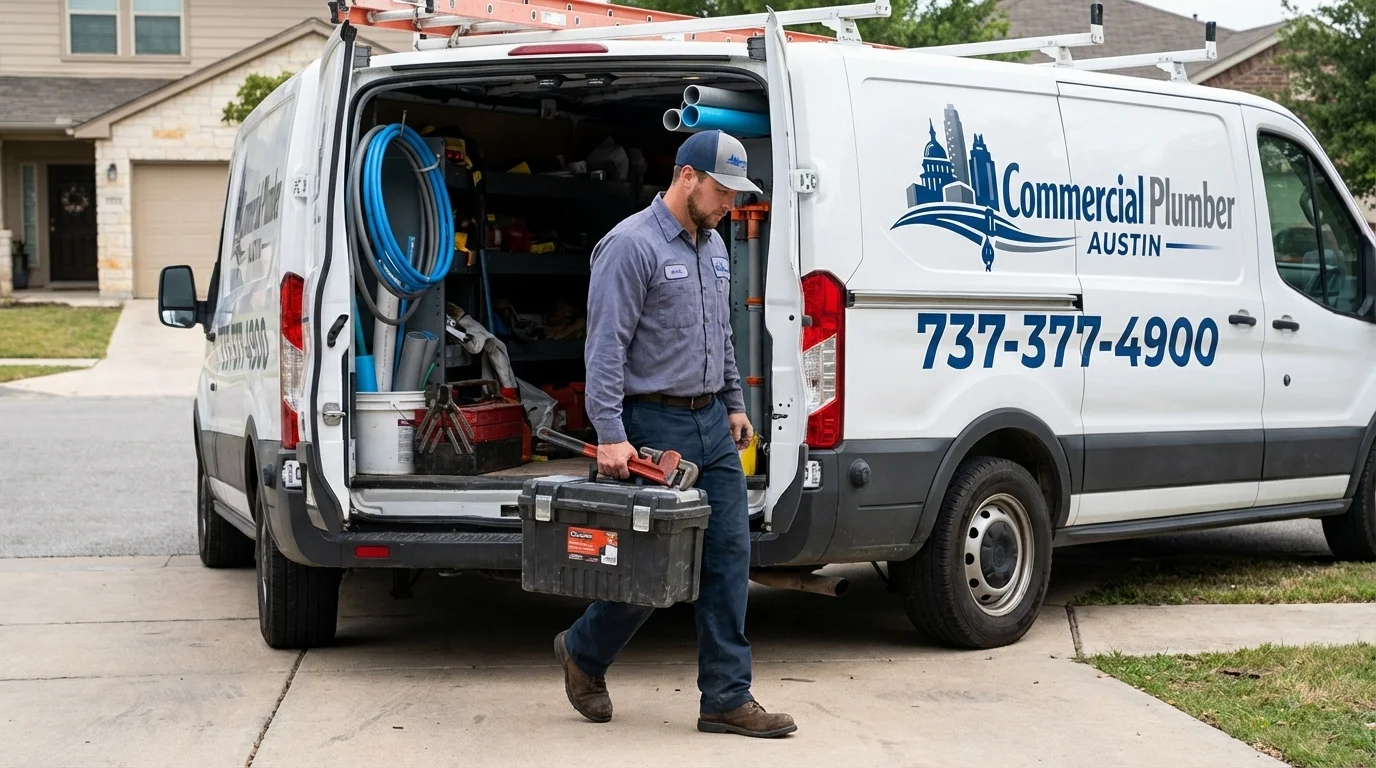 Commercial Plumbers Austin - Technician Unloading